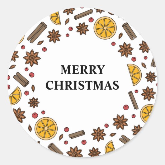 クリスマス休暇は味と臭いドードル ラウンドシール (正面)