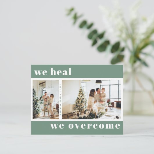 クリスマス休暇を乗り越えて癒すフォトグリーン ポストカード (スタンド正面)