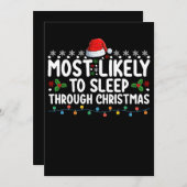 クリスマス休暇を過ごして眠る可能性が最も高い 招待状 (正面/裏面)