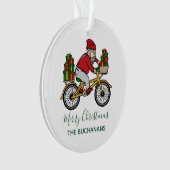 クリスマス休暇サンタの自転車カスタム オーナメント (正面)
