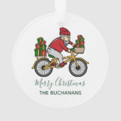 クリスマス休暇サンタの自転車カスタム オーナメント (裏面)