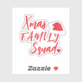 クリスマス休暇サンタハット家族の分隊スクリプト シール (シート)