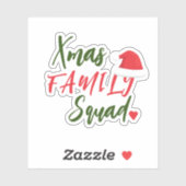 クリスマス休暇サンタハット家族の分隊スクリプト シール (シート)