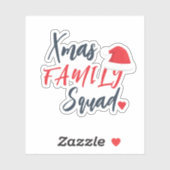 クリスマス休暇サンタハット家族の分隊スクリプト シール (シート)