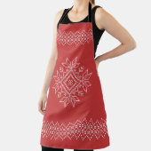 クリスマス休暇シーズンのスノーフレーク・アート エプロン (インサイチュ)