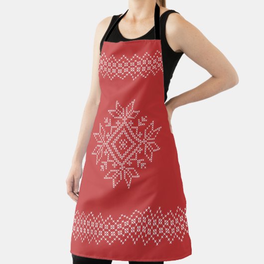 クリスマス休暇シーズンのスノーフレーク・アート エプロン (インサイチュ)