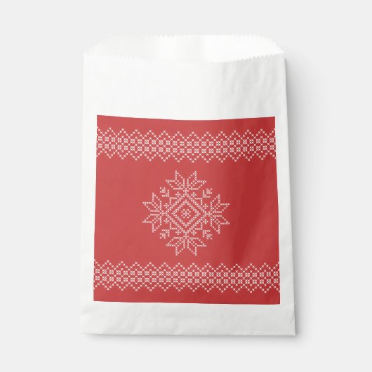 クリスマス休暇シーズンのスノーフレーク・アート フェイバーバッグ (正面)