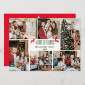 クリスマス休暇スクリプトファミリーフォトコラージュ シーズンカード (正面/裏面)