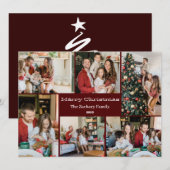 クリスマス休暇スクリプトファミリーフォトコラージュ シーズンカード (正面/裏面)