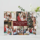 クリスマス休暇スクリプトファミリーフォトコラージュ シーズンカード (スタンド正面)