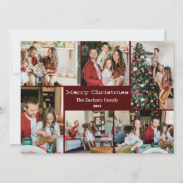 クリスマス休暇スクリプトファミリーフォトコラージュ シーズンカード