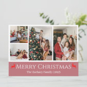 クリスマス休暇スクリプトファミリーフォトコラージュ シーズンカード (スタンド正面)