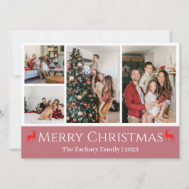 クリスマス休暇スクリプトファミリーフォトコラージュ シーズンカード
