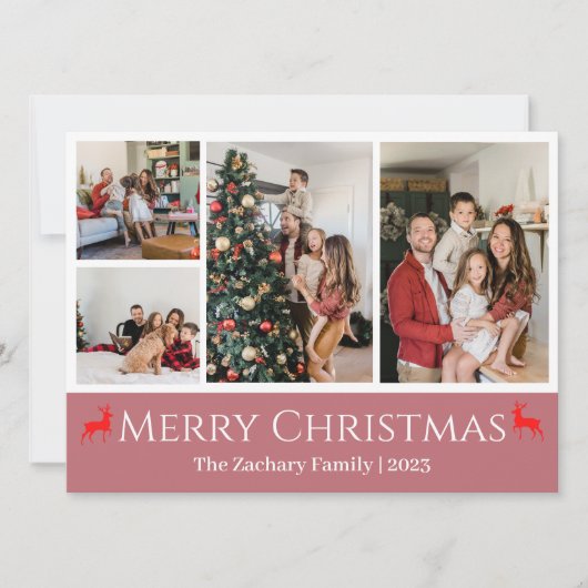 クリスマス休暇スクリプトファミリーフォトコラージュ シーズンカード (正面)