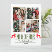 クリスマス休暇スクリプトファミリーフォトコラージュ シーズンカード (スタンド正面)