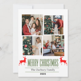 クリスマス休暇スクリプトファミリーフォトコラージュ シーズンカード