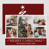 クリスマス休暇スクリプトファミリーフォトコラージュ シーズンカード (正面/裏面)