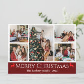 クリスマス休暇スクリプトファミリーフォトコラージュ シーズンカード (スタンド正面)