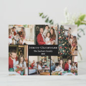 クリスマス休暇スクリプトファミリーフォトコラージュ シーズンカード (スタンド正面)