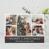 クリスマス休暇スクリプトファミリーフォトコラージュ シーズンカード (スタンド正面)