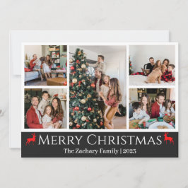 クリスマス休暇スクリプトファミリーフォトコラージュ シーズンカード