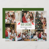 クリスマス休暇スクリプトファミリーフォトコラージュ シーズンカード (正面/裏面)