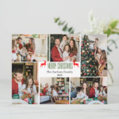 クリスマス休暇スクリプトファミリーフォトコラージュ シーズンカード (スタンド正面)