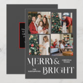 クリスマス休暇スクリプトファミリーフォトコラージュ シーズンカード (正面/裏面)