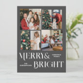 クリスマス休暇スクリプトファミリーフォトコラージュ シーズンカード (スタンド正面)