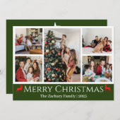 クリスマス休暇スクリプトファミリーフォトコラージュ シーズンカード (正面/裏面)