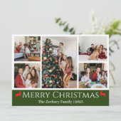 クリスマス休暇スクリプトファミリーフォトコラージュ シーズンカード (スタンド正面)