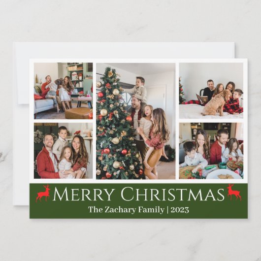 クリスマス休暇スクリプトファミリーフォトコラージュ シーズンカード (正面)