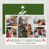 クリスマス休暇スクリプトファミリーフォトコラージュ シーズンカード (正面/裏面)