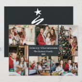 クリスマス休暇スクリプトファミリーフォトコラージュ シーズンカード (正面/裏面)