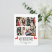 クリスマス休暇スクリプトファミリーフォトコラージュ シーズンポストカード (スタンド正面)