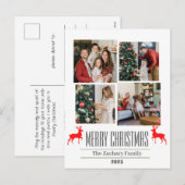 クリスマス休暇スクリプトファミリーフォトコラージュ シーズンポストカード (正面/裏面)