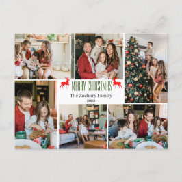 クリスマス休暇スクリプトファミリーフォトコラージュ シーズンポストカード