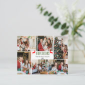 クリスマス休暇スクリプトファミリーフォトコラージュ シーズンポストカード (スタンド正面)