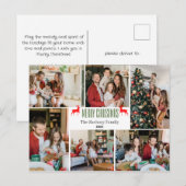 クリスマス休暇スクリプトファミリーフォトコラージュ シーズンポストカード (正面/裏面)