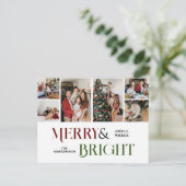 クリスマス休暇スクリプトファミリーフォトコラージュ シーズンポストカード (スタンド正面)