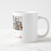 クリスマス休暇スクリプトファミリーフォトコラージュ ジャンボコーヒーマグカップ (右)