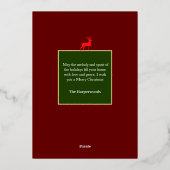 クリスマス休暇スクリプトファミリーフォトコラージュ 箔シーズンカード (裏面)