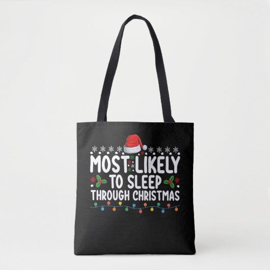 クリスマス休暇中に寝過ごしそう トートバッグ (正面)