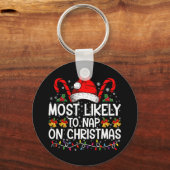クリスマス休暇中に昼寝をしそうな人 マッチング キーホルダー (正面)