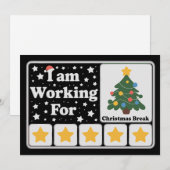 クリスマス休暇中も出勤 5つ星のクリスマスツリー シーズンカード (正面/裏面)