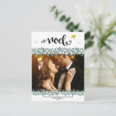 クリスマス休暇写真青いはがき青いフローラ シーズンポストカード (スタンド正面)