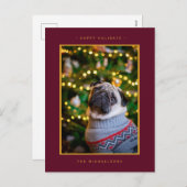 クリスマス休暇写真 |金ゴールド点 シーズンポストカード (正面/裏面)