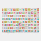 クリスマス休暇切手パターン キッチンタオル (横)