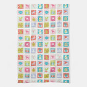 クリスマス休暇切手パターン キッチンタオル (縦)