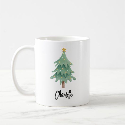 クリスマス休暇台本パーソナライズド コーヒーマグカップ (左)